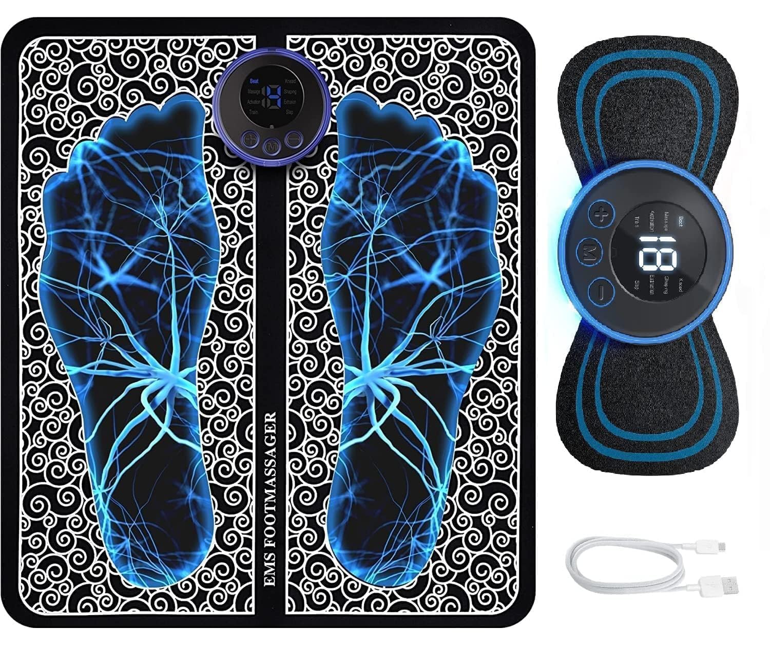 Foot Massager Electric Foot And Body Pain Relief EMS Massage Machine Pad Feet Muscle Stimulator Massager Mat Pad Relax Feet for Home & Office Use Portable Electric Combo offer Foot Massager Electric Foot And Body Pain Relief EMS Massage Machine Pad Feet Muscle Stimulator Massager Mat Pad Relax Feet for Home & Office Use Portable Electric Combo offer